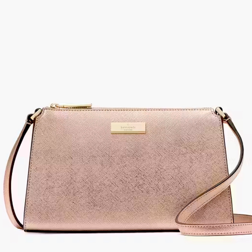 HP 12/29 NWT Kate Spade Kenzie Limited Edition Metallic Mini Crossbody Rose Gold